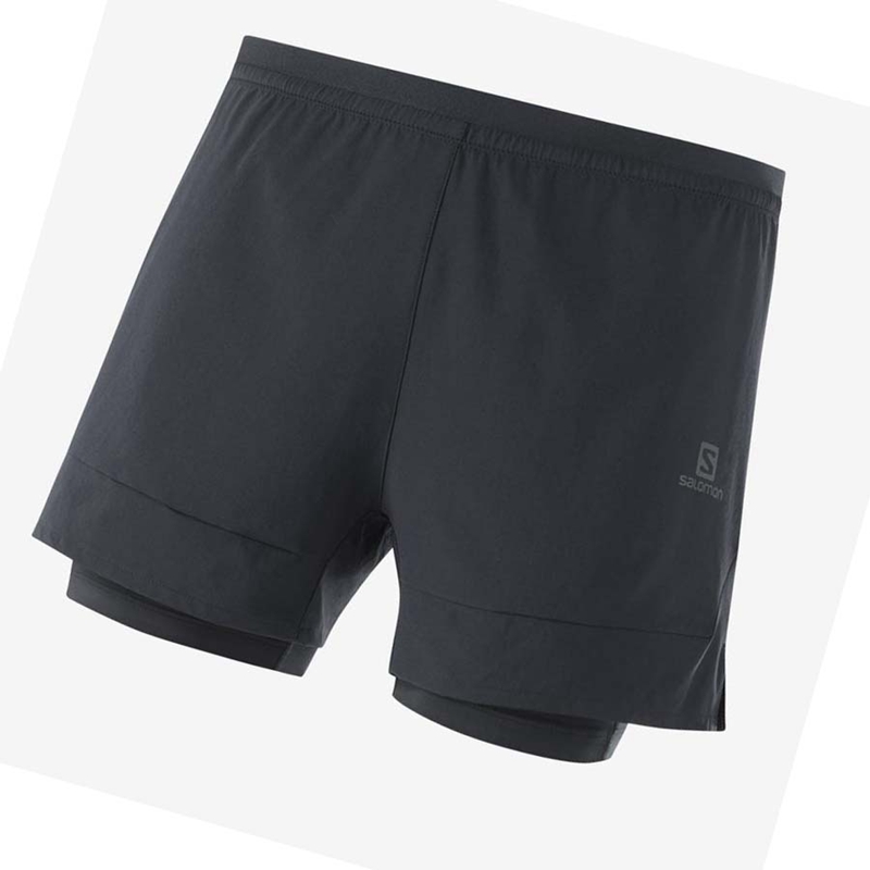 Salomon CROSS 2IN1 Miesten Shortsit Mustat | MWJKAOL-69