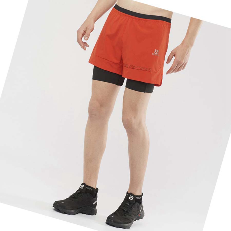 Salomon CROSS 2IN1 Miesten Shortsit Oranssi | HWOGBDZ-86