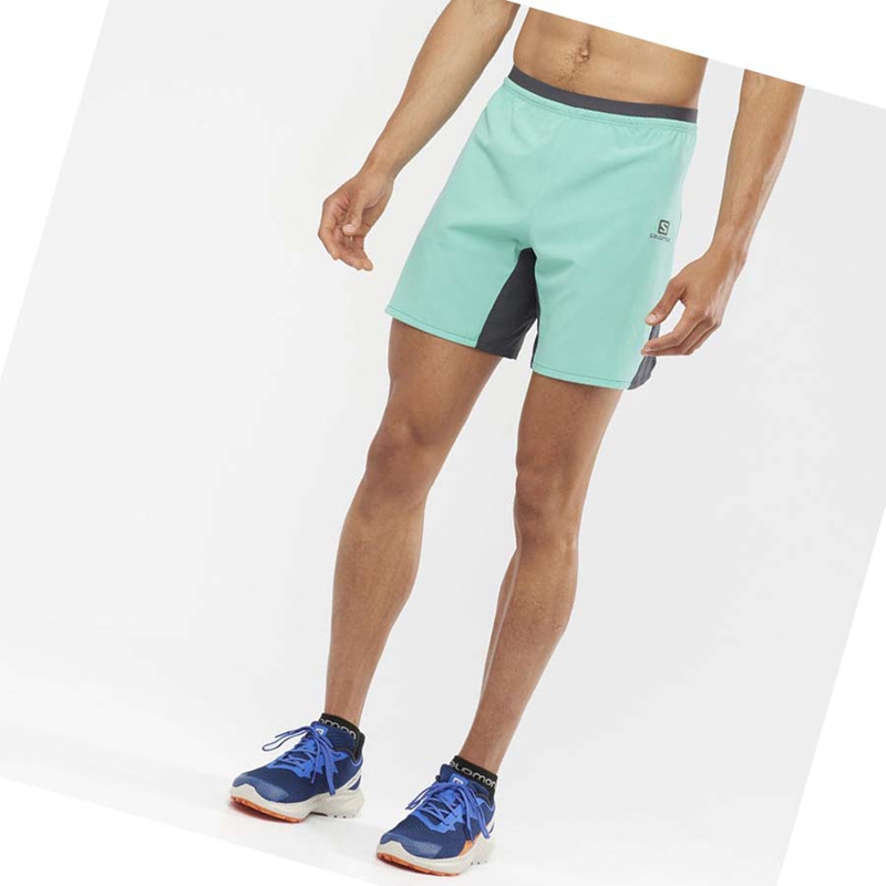 Salomon CROSS 7'' NO LINER Miesten Shortsit Minttu | IOTHXDK-70