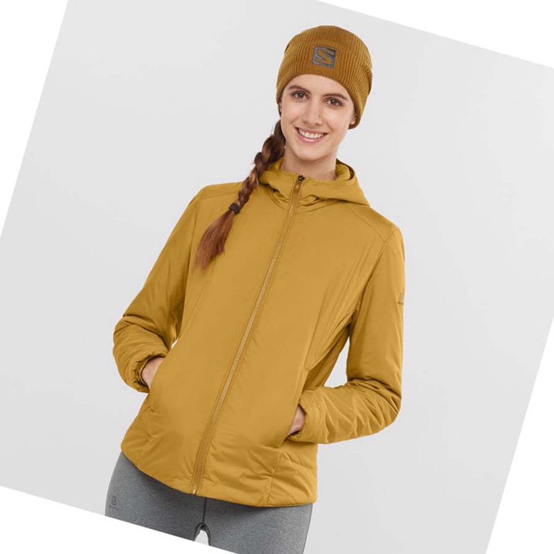 Salomon OUTRACK INSULATED Naisten Takki Keltainen | UCYLFIG-80