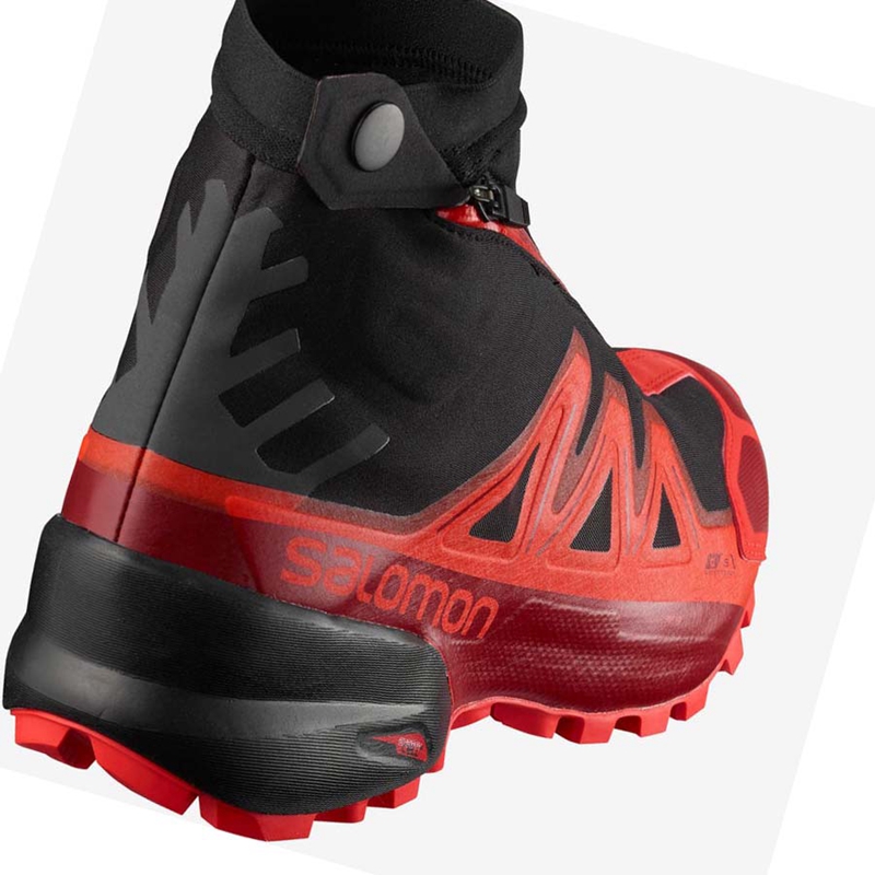 Salomon SNOWSPIKE CLIMASALOMON™ WATERPROOF Naisten Maastojuoksukengät Mustat Punainen | PGUHDZR-16