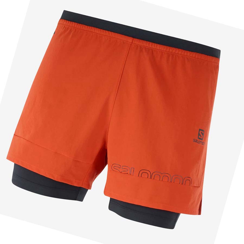 Salomon CROSS 2IN1 Miesten Shortsit Oranssi | HWOGBDZ-86