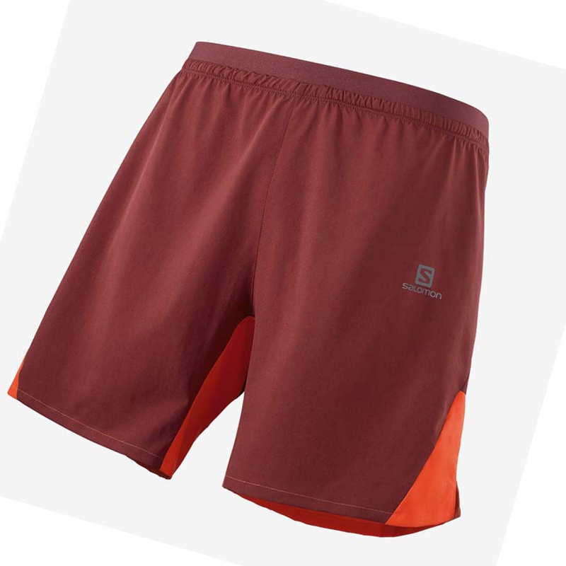 Salomon CROSS 7'' NO LINER Miesten Shortsit Punainen | BPXDMNA-18