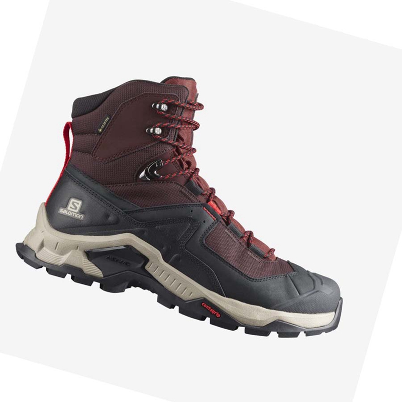 Salomon QUEST ELEMENT GORE-TEX Miesten Vaelluskengät Harmaat Punainen | EULINQP-01